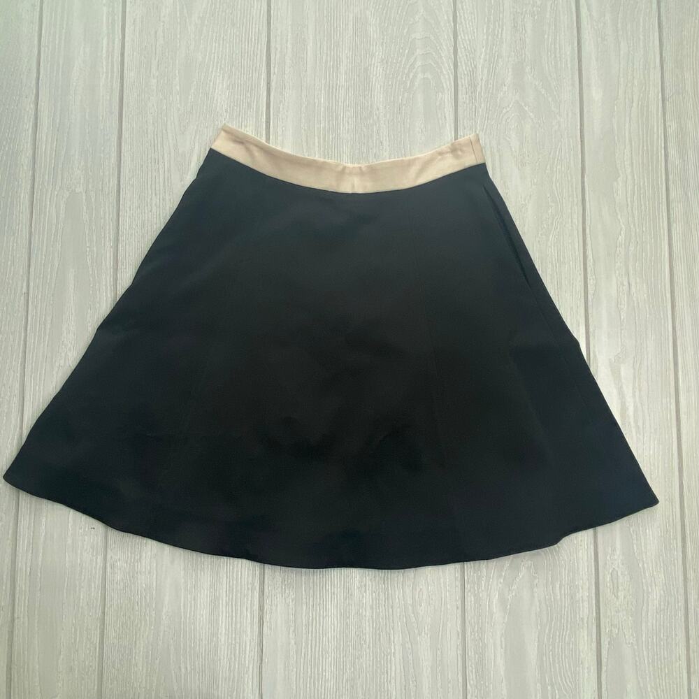 Lisa Perry Black & Cream Wool Blend A Line Skirt Size 2 NEW - Picture 2 of 8